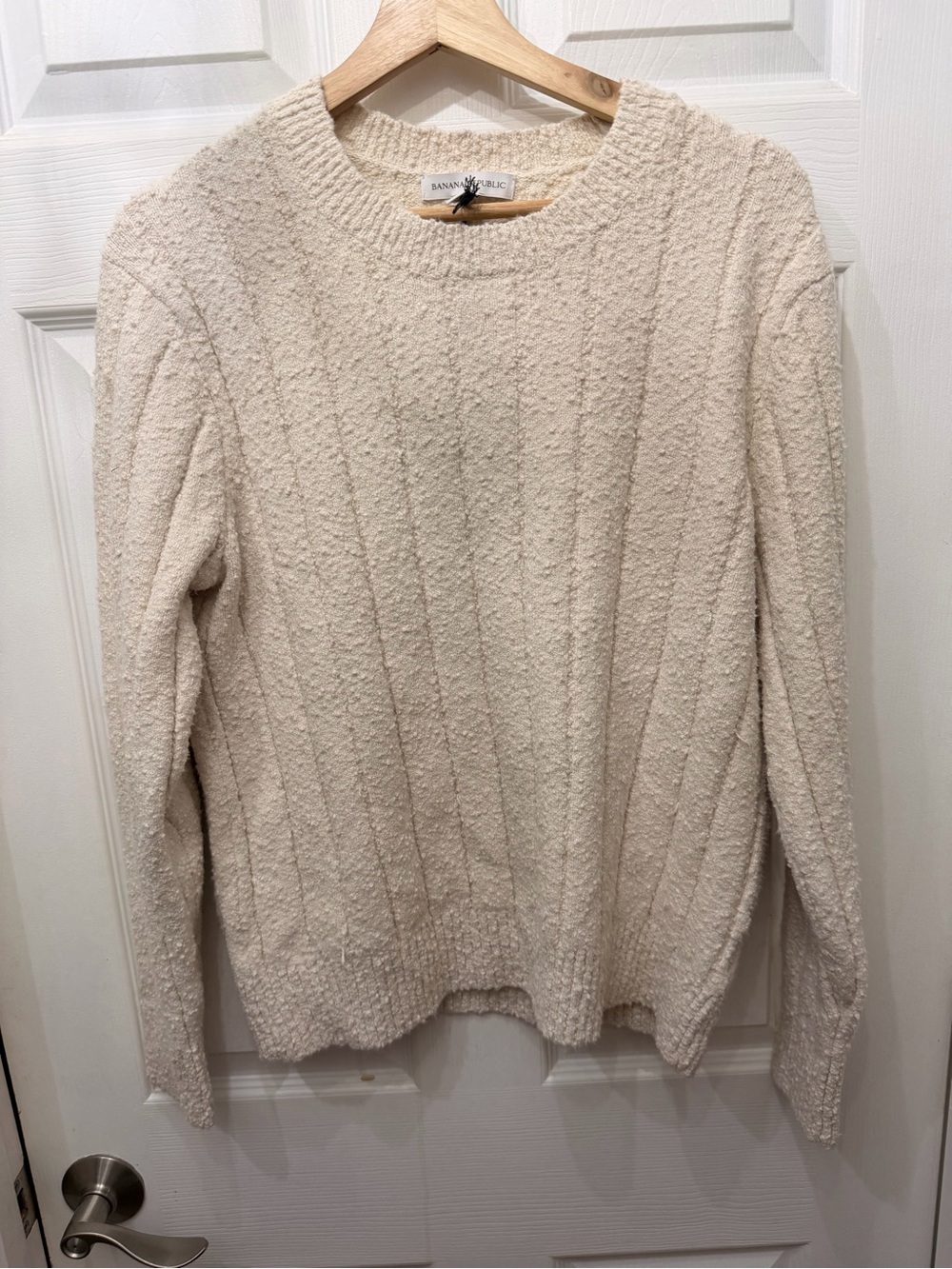 NWT Banana Republic Ivory Textured Crewneck Sweater